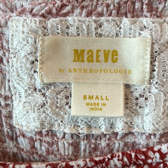 DONATED JAMAICA 🇯🇲 Anthropologie Maeve Quinn Lace Peplum Top w Split Back - Picture 5 of 14